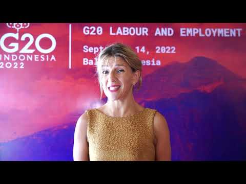 Declaraciones de la Ministra de Trabajo, Yolanda Díaz, en el G20